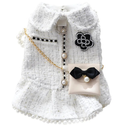 Pretty Princess Dress with Pearl Bowknot for Small Dogs & Cats
