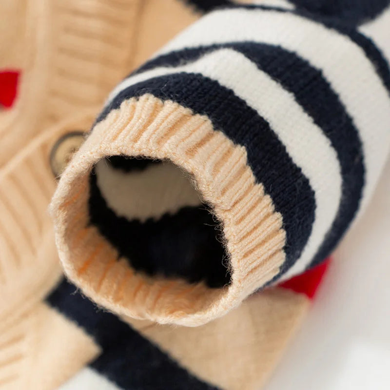 Luxury Striped Cardigan Sweater - Winter Warm Coat for Chihuahuas & Small Dogs