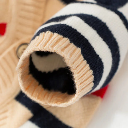 Luxury Striped Cardigan Sweater - Winter Warm Coat for Chihuahuas & Small Dogs
