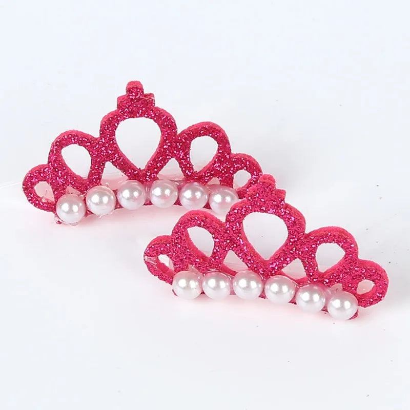 Luxury Pearl Crown Hair Clip - Designer Bow Accessory for Dogs & Cats