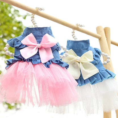 Luxury Denim Cat Dress - Summer Skirt for Sphynx & Hairless Cats
