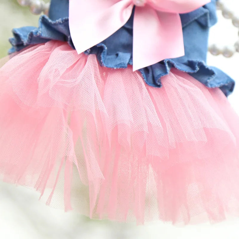 Luxury Denim Cat Dress - Summer Skirt for Sphynx & Hairless Cats